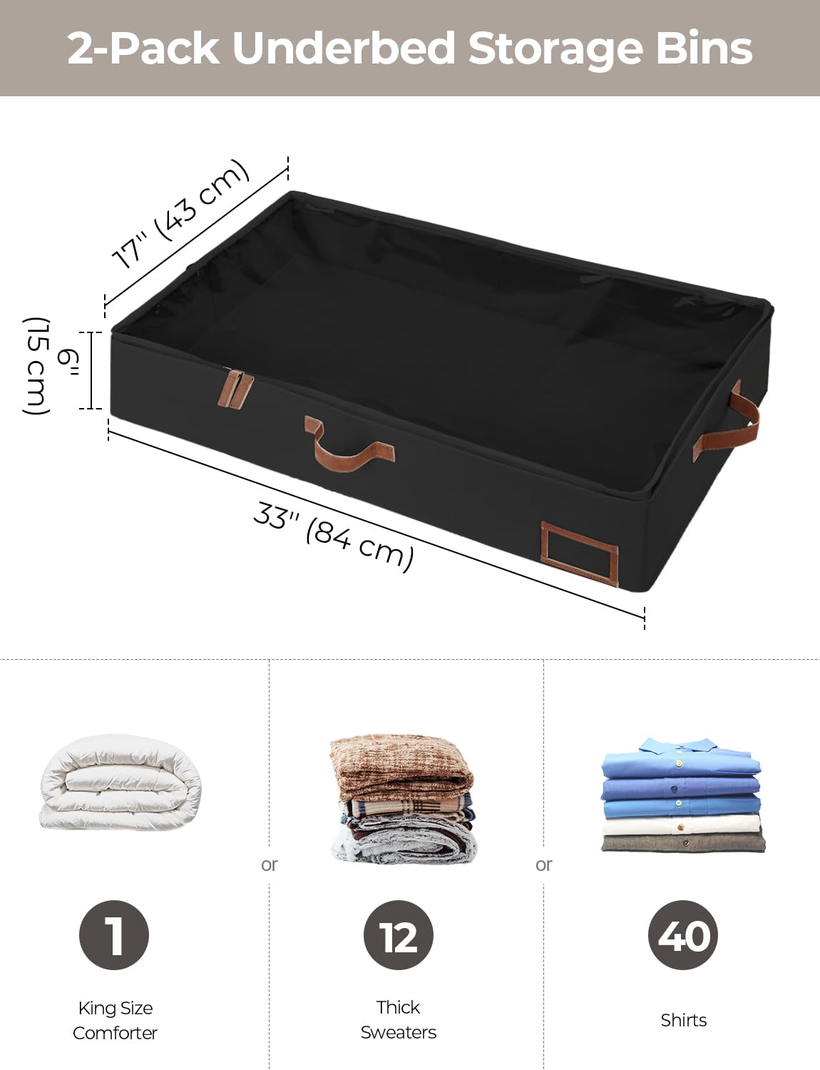 StorageWorks versatile under-bed storage for clothes, blankets, toys, and decor.