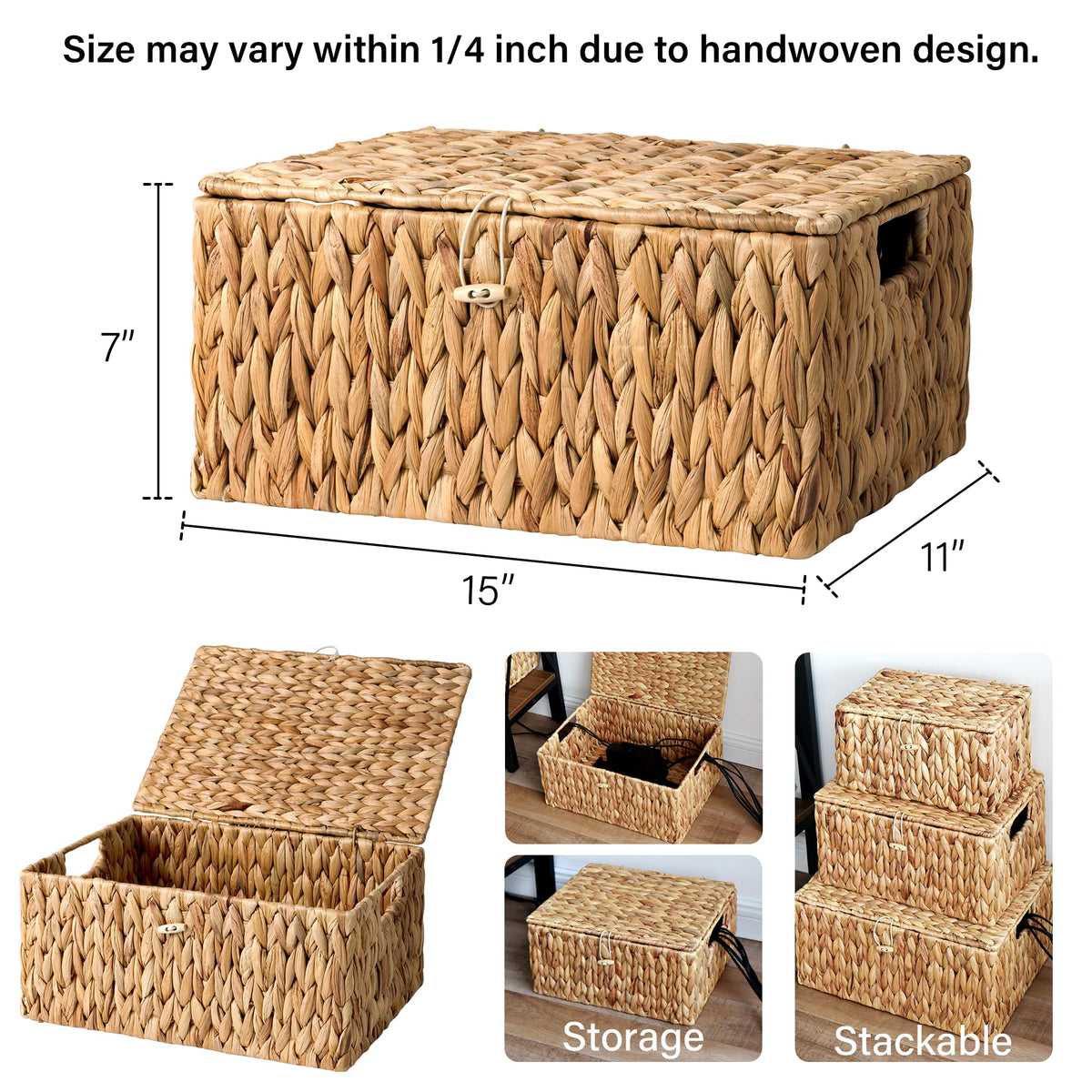 StorageWorks water hyacinth basket for magazines and games