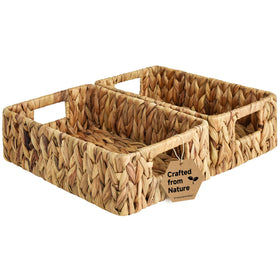 StorageWorks water hyacinth basket with handwoven weave for elegant living room storage