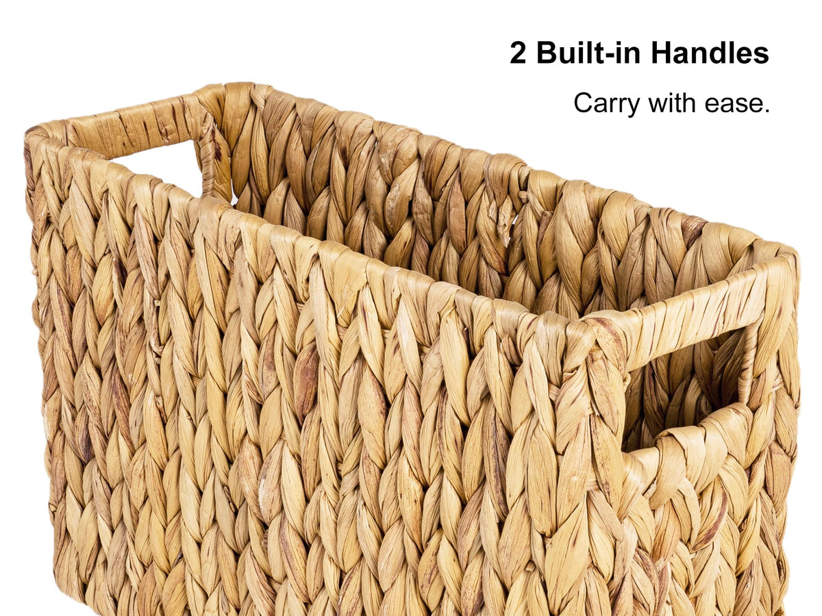 StorageWorks water hyacinth material closeup shows natural craftsmanship.