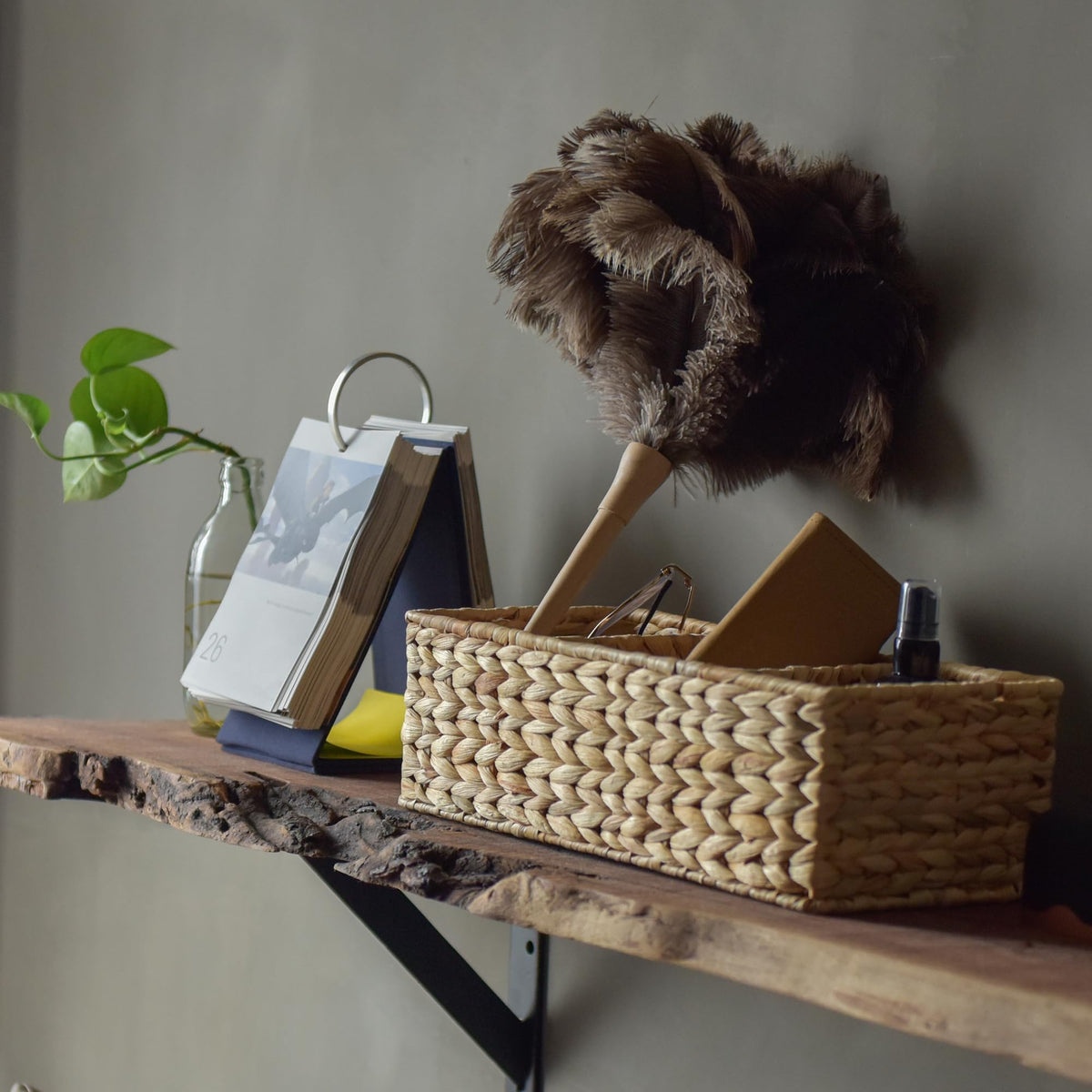 StorageWorks handwoven basket on iron frame demonstrates sturdy construction