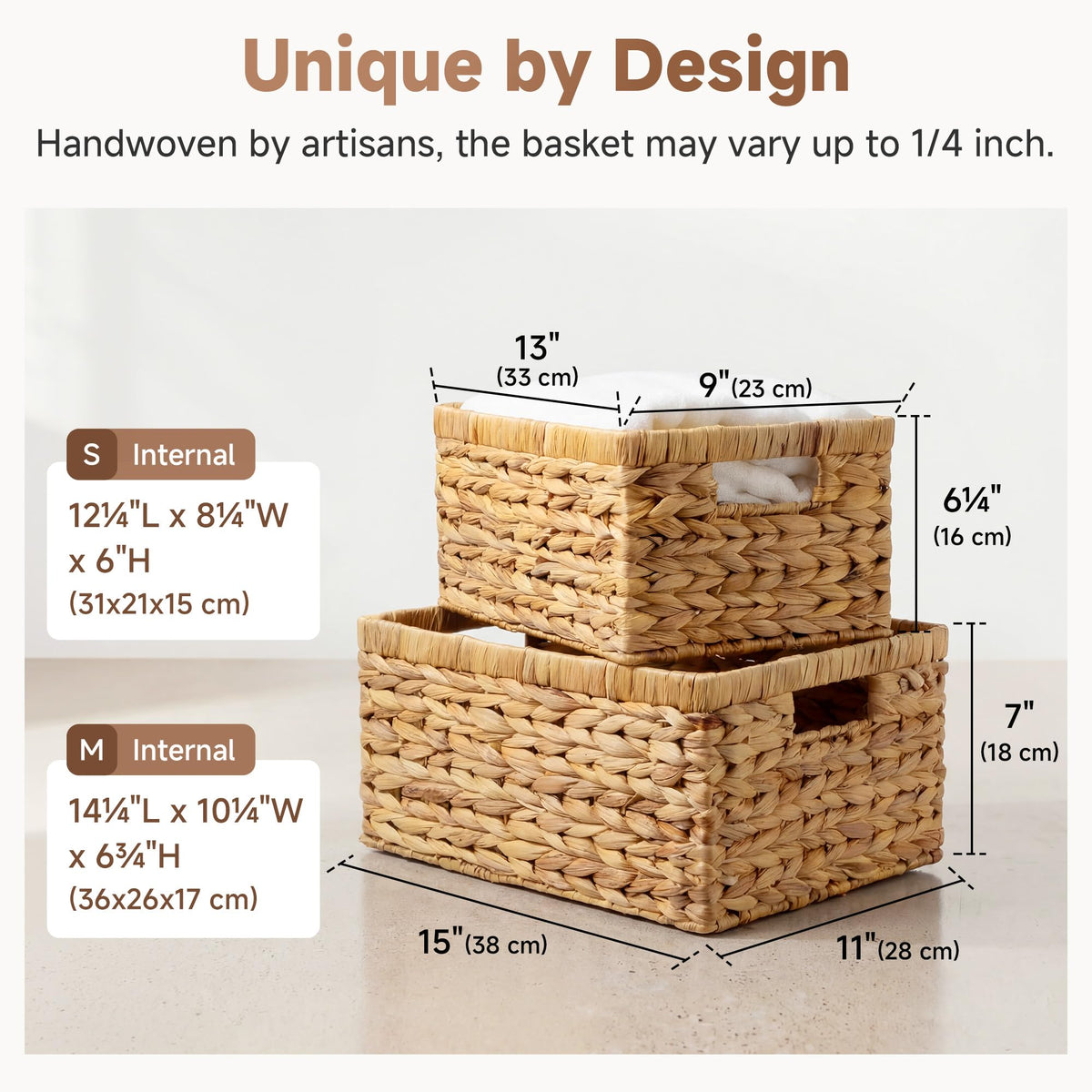StorageWorks basket in bathroom for toiletries and grooming essentials.