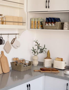StorageWorks basket for seeds and nuts keeps pantry tidy.