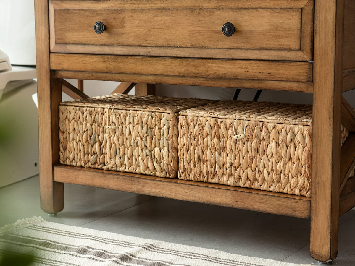 StorageWorks wicker basket stores toys neatly for cleanup