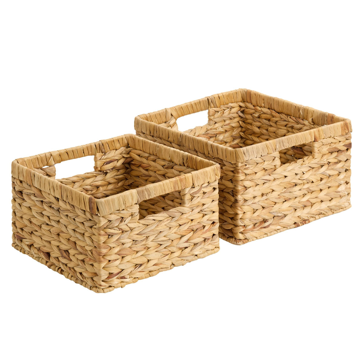 StorageWorks wicker storage basket handwoven from water hyacinth for elegant pantry organization.