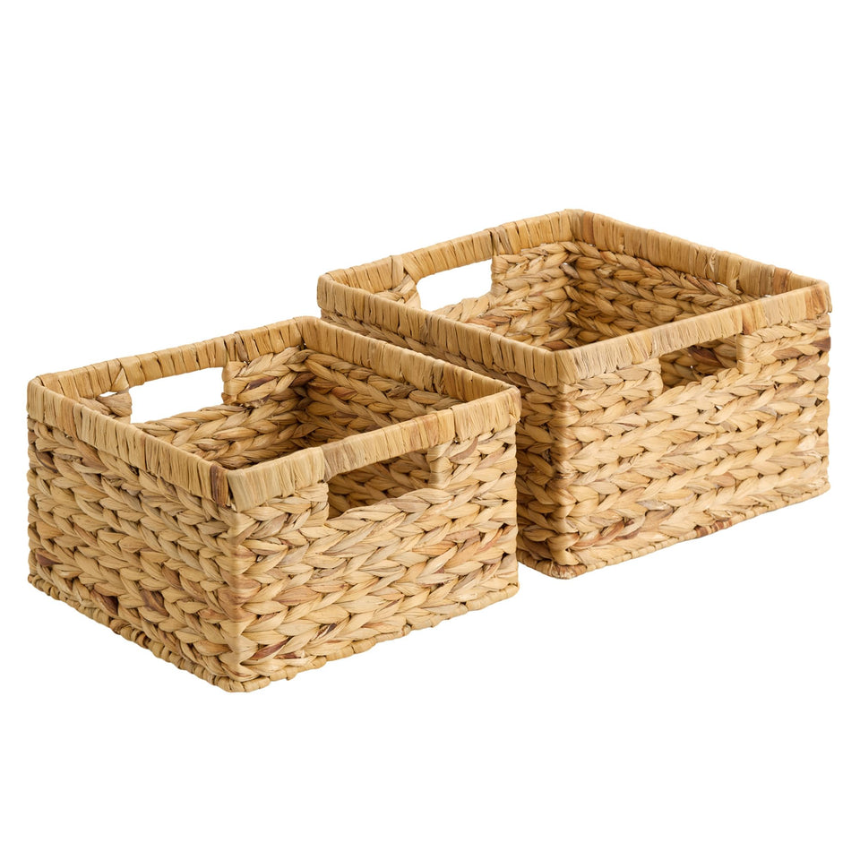 StorageWorks wicker storage basket handwoven from water hyacinth for elegant pantry organization.