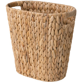 StorageWorks Wicker Waste Basket handwoven water hyacinth adds natural texture to any room.