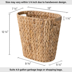 StorageWorks Wicker Waste Basket iron frame provides durable daily use.