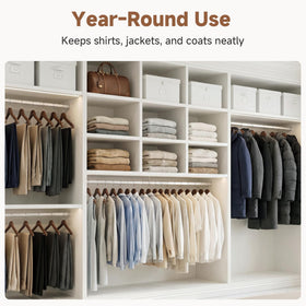 StorageWorks walnut finish hangers add warmth to your closet look.