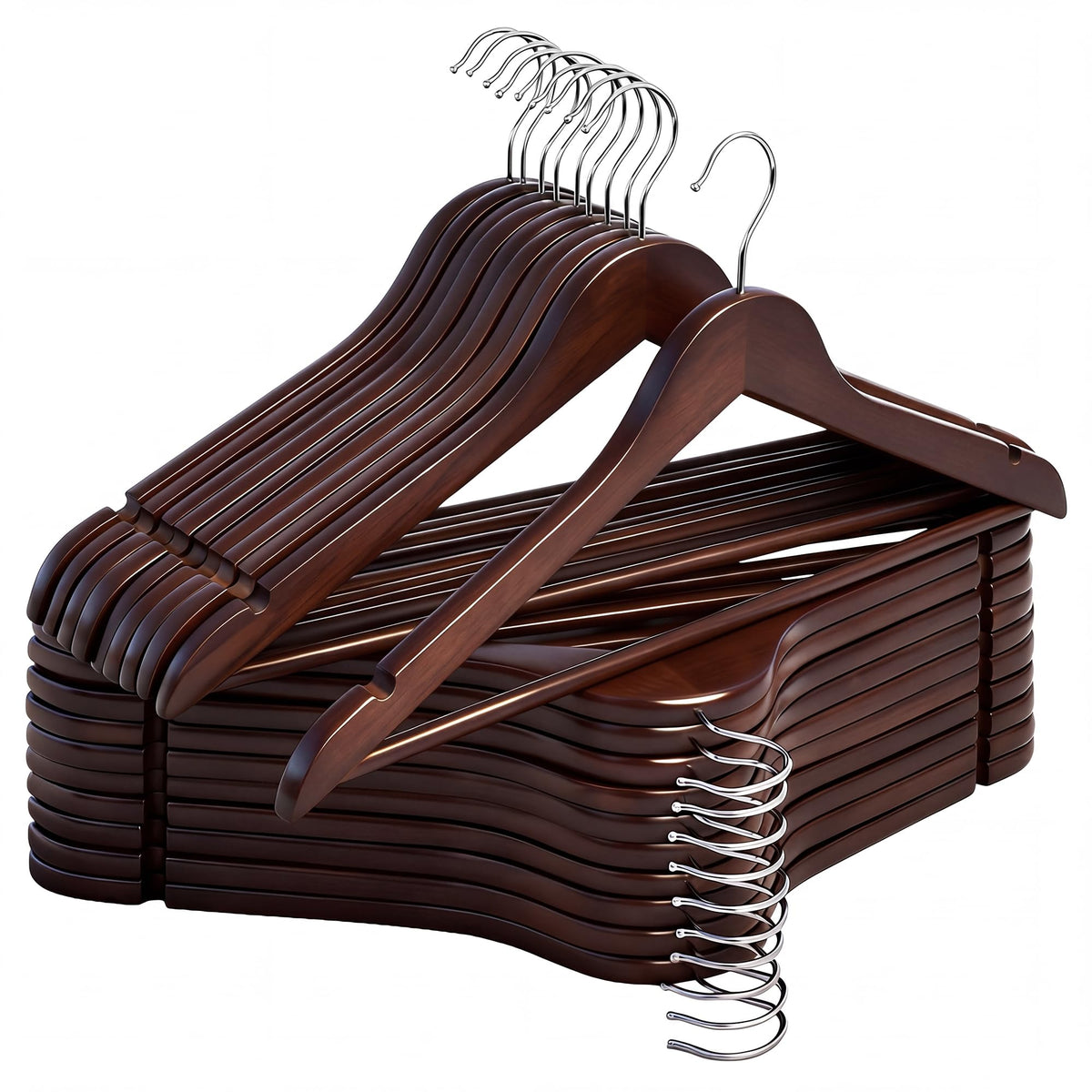StorageWorks wooden hanger heavy duty design supports bulky coats and suits.