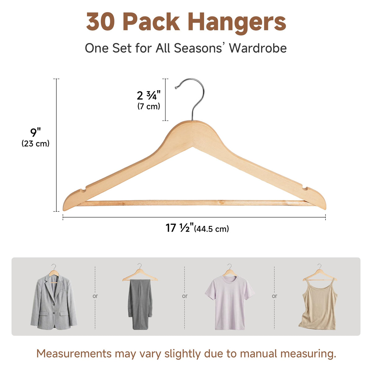StorageWorks contoured shoulders wooden hanger preserves shape