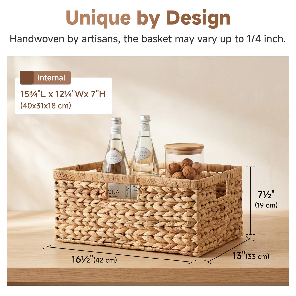 StorageWorks built-in handles on the basket offer easy, comfortable transport