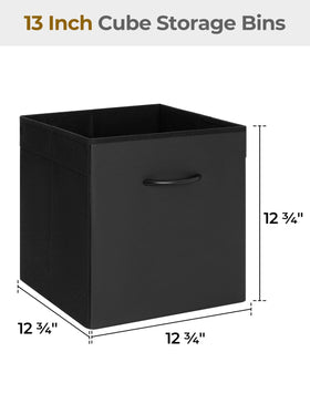 StorageWorks black cubes front-pull handle, easy access for closet and shelf organization