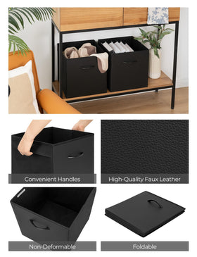 StorageWorks black storage cubes side-handles enable easy lifting and relocation