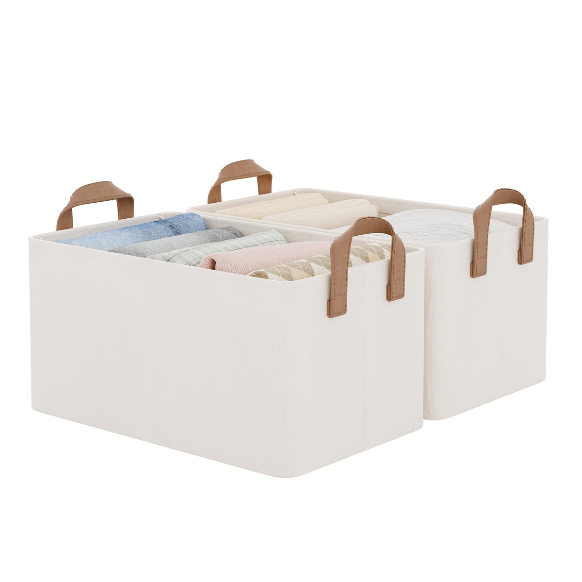 StorageWorks closet bin with metal frame for sturdy shelf organization