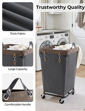 StorageWorks dirty clothes basket designed for hotel rooms and tidy spaces