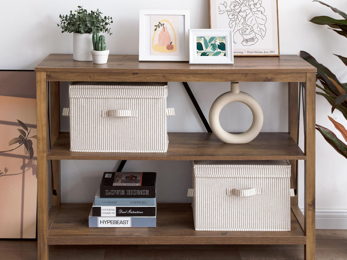 StorageWorks bin side view highlighting three handles for carrying options.