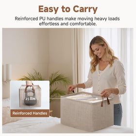 StorageWorks jumbo fabric bin with two handles, easy to lift and move.