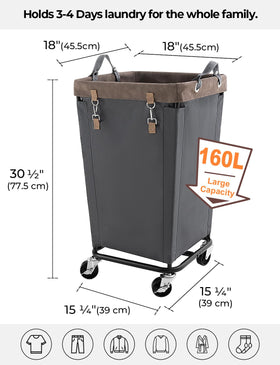 StorageWorks rolling hamper for clothes glides smoothly across floors