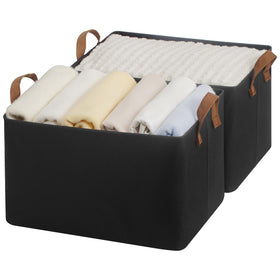 StorageWorks storage bins front view with sturdy fabric and frame for reliable organization.