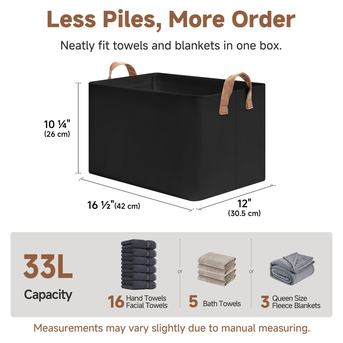 StorageWorks storage bins help organize towels, toys, and clothes.