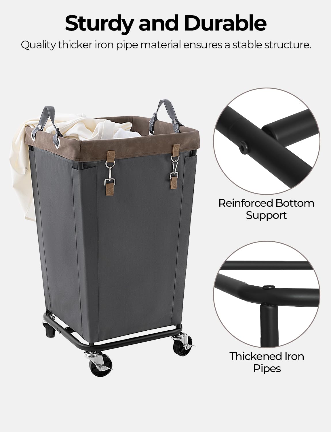 StorageWorks sturdy metal frame keeps the basket upright when loaded