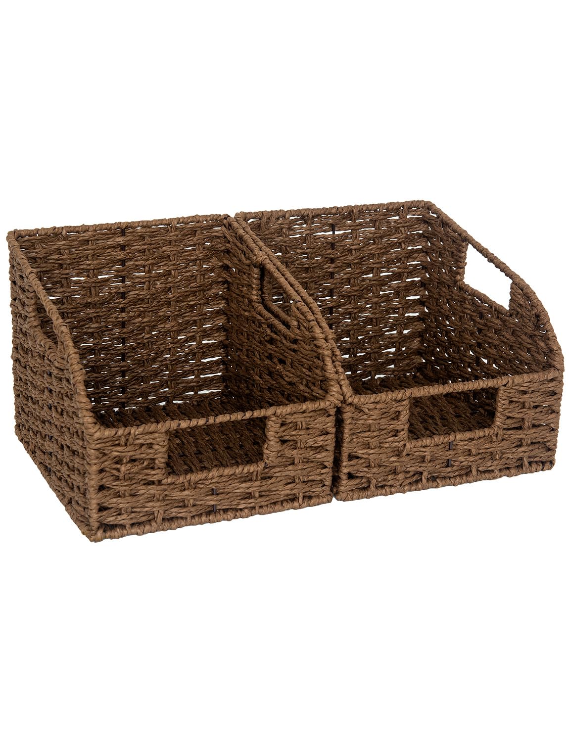 StorageWorks wicker basket in brown for pantry organization and easy spice access.