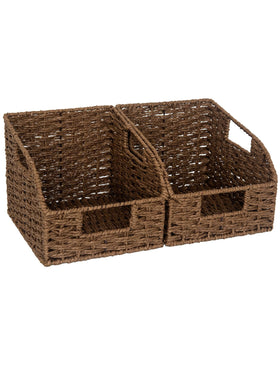 StorageWorks wicker basket in brown for pantry organization and easy spice access.