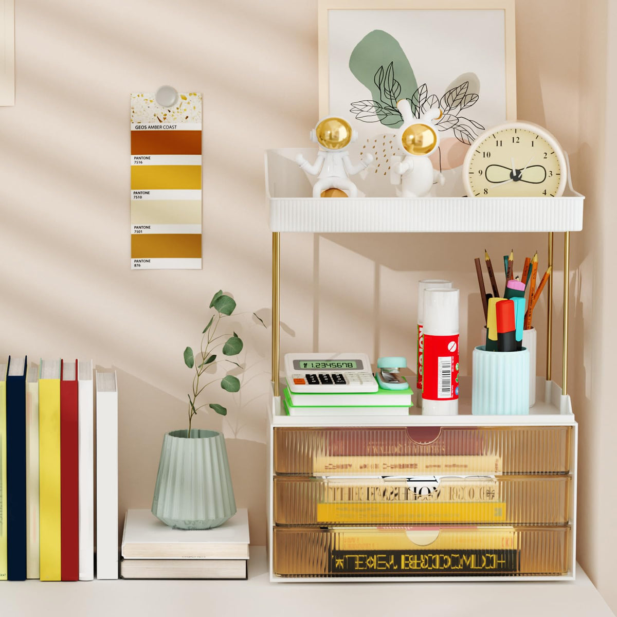 StorBin desktop vanity organizer ideal for jewelry and stationery on desks.