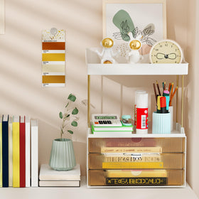 StorBin desktop vanity organizer ideal for jewelry and stationery on desks.