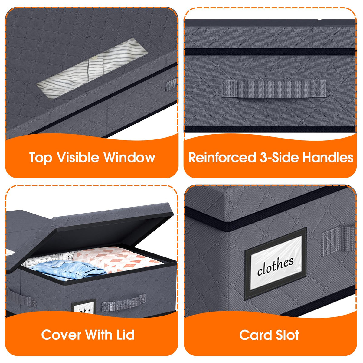 StoreHappily front label slot lets you tag contents at a glance.