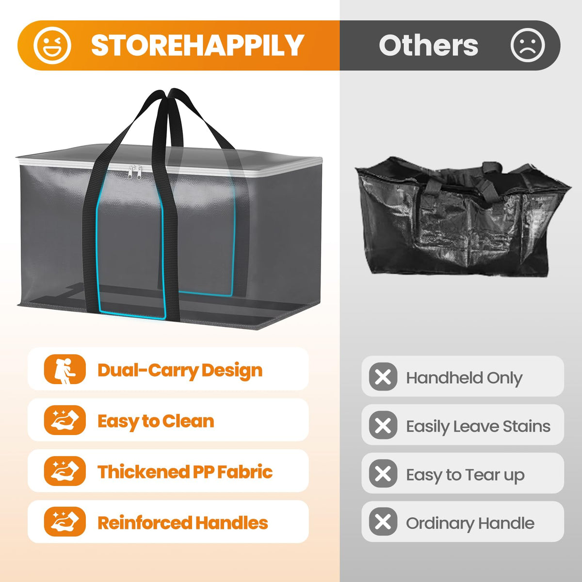 StoreHappily bag keeps hangers intact for quick closet access.
