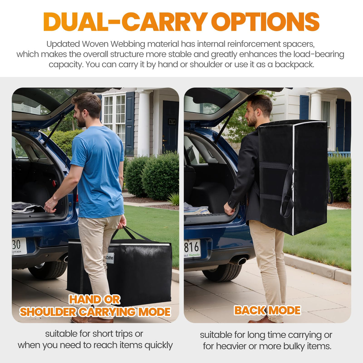 StoreHappily bag with strong handles supports heavy loads during moves.