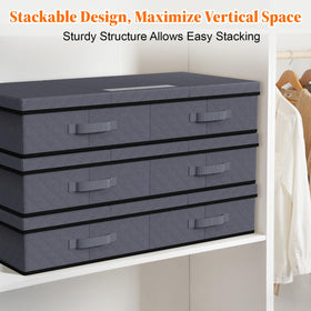 StoreHappily stackable design maximizes closet space while keeping items neat.