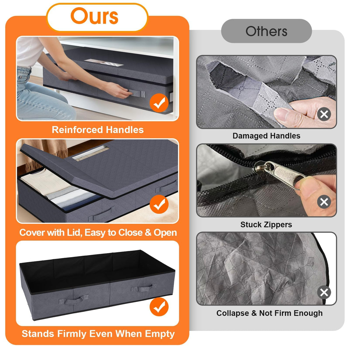 StoreHappily under-bed bin with clear window helps you locate essentials fast.