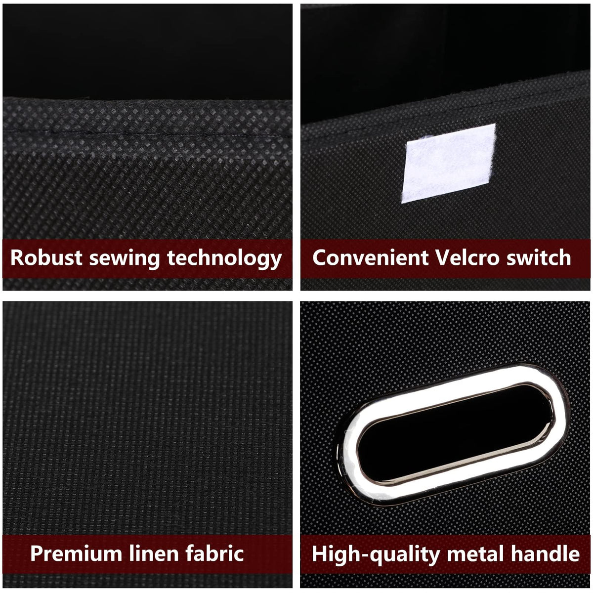 STOREONE metal handles provide easy carrying for household organization.