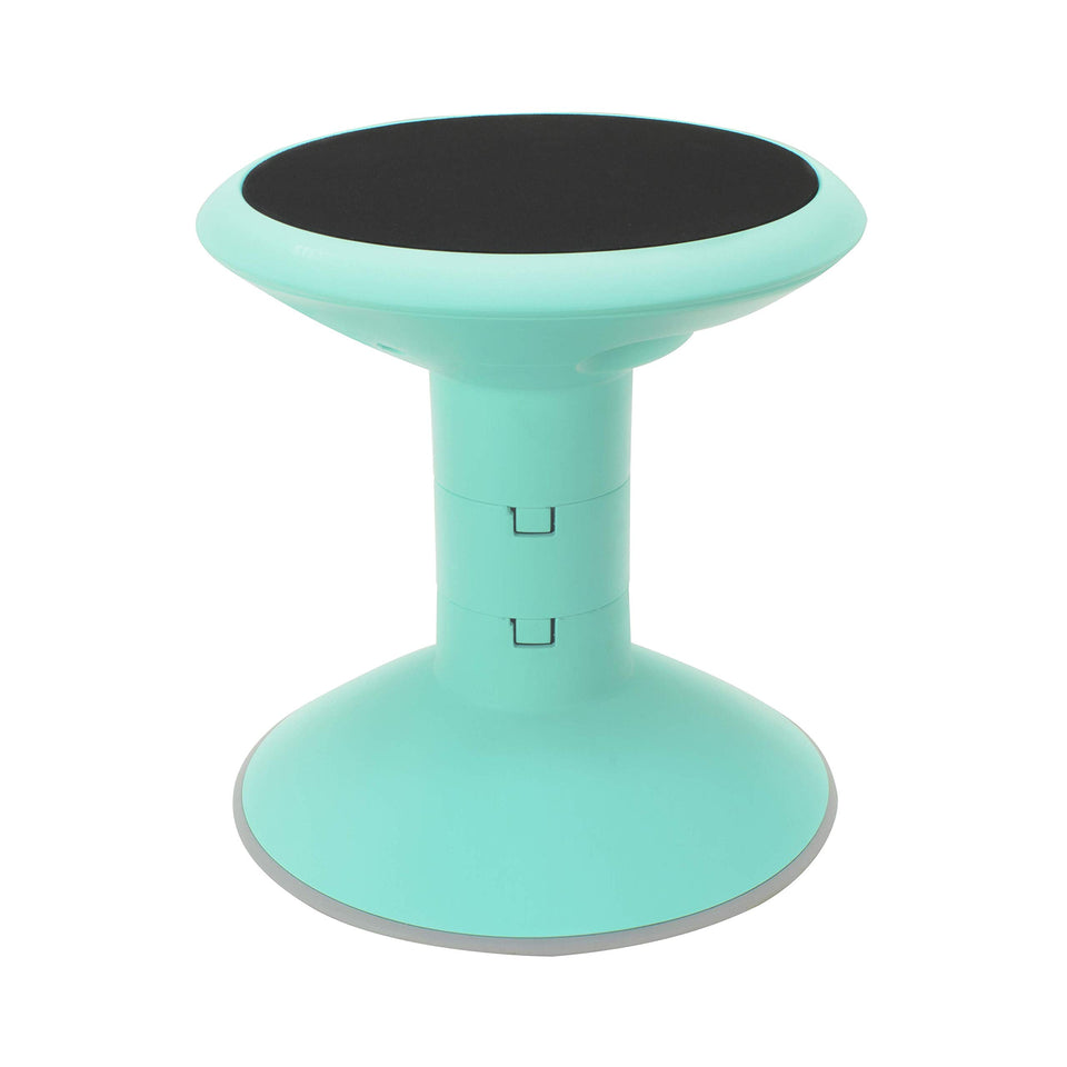 Storex Wiggle Stool teal angled-base view promotes better posture during study