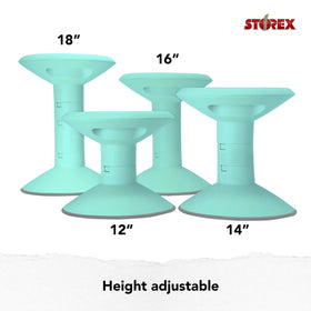 Storex Wiggle Stool teal cushioned seat offers all-day comfort