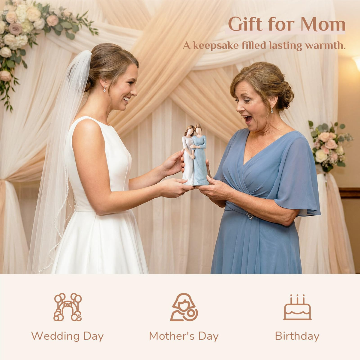 Storieme 7-5 inch mother-daughter figurine, ready for display.