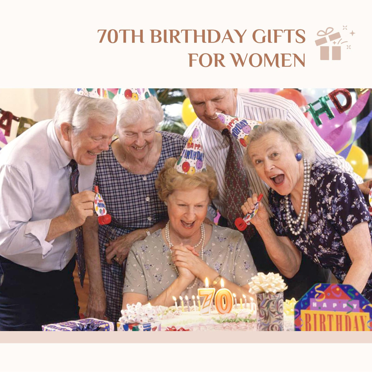 Gift packaging image featuring Storieme 70th birthday packaging ready to give.
