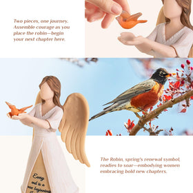 Storieme hand-finished angel figurine detail in premium resin finish.