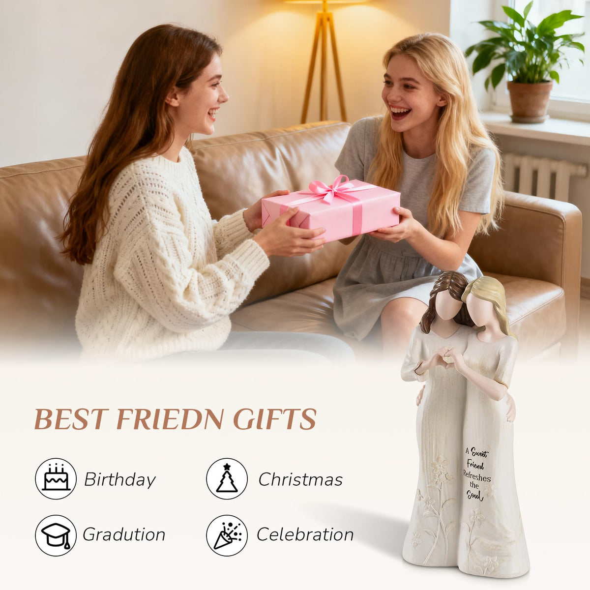 Storieme best-friend-figurine desk-display ideal for desks and shelves.