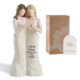 Storieme best-friend-figurine hand-painted creamy white dress for heartfelt friendship display.