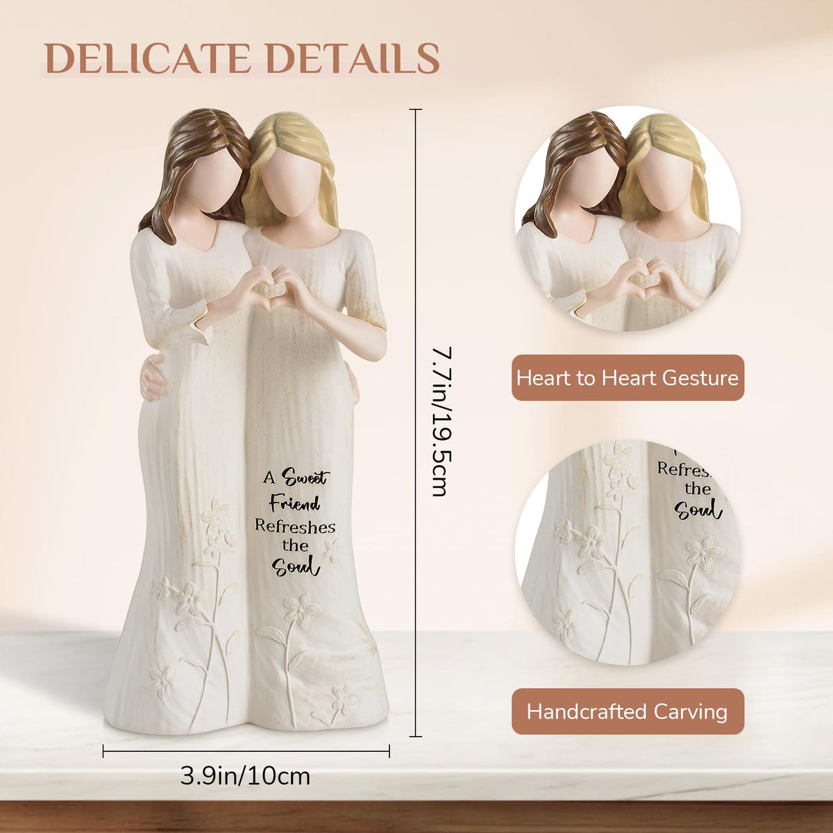 Storieme best-friend-figurine resin material ensures durable everyday display.