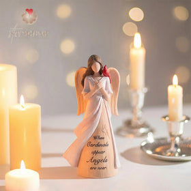 Storieme cardinal warm-toned figurine display for lasting memory