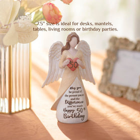Storieme durable resin angel sculpture suitable for holiday and everyday decor.