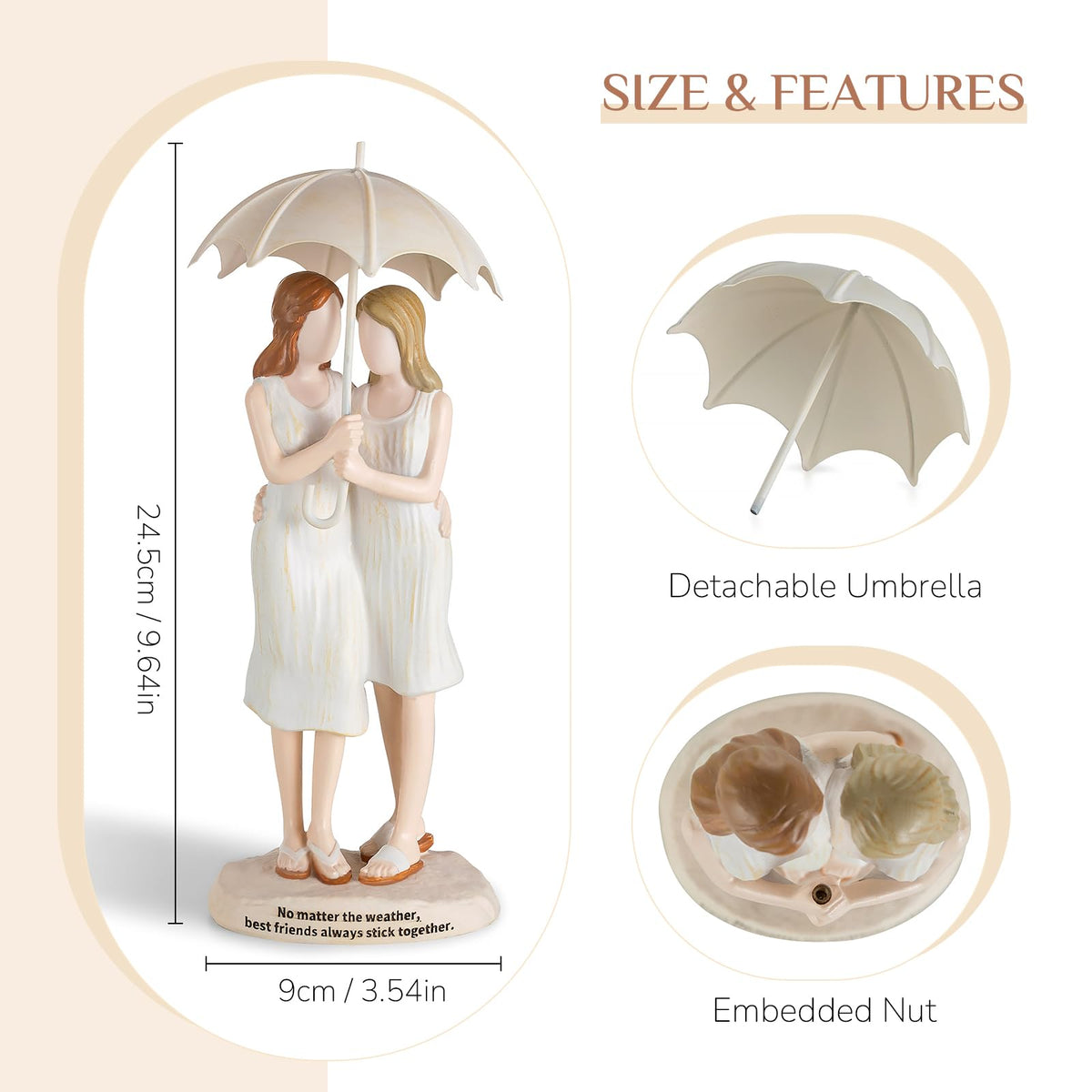 Storieme durable resin figurine designed as a lasting BFF gift.