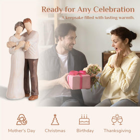 Storieme family bond figurine enhances a shelf, nightstand, or hearth.