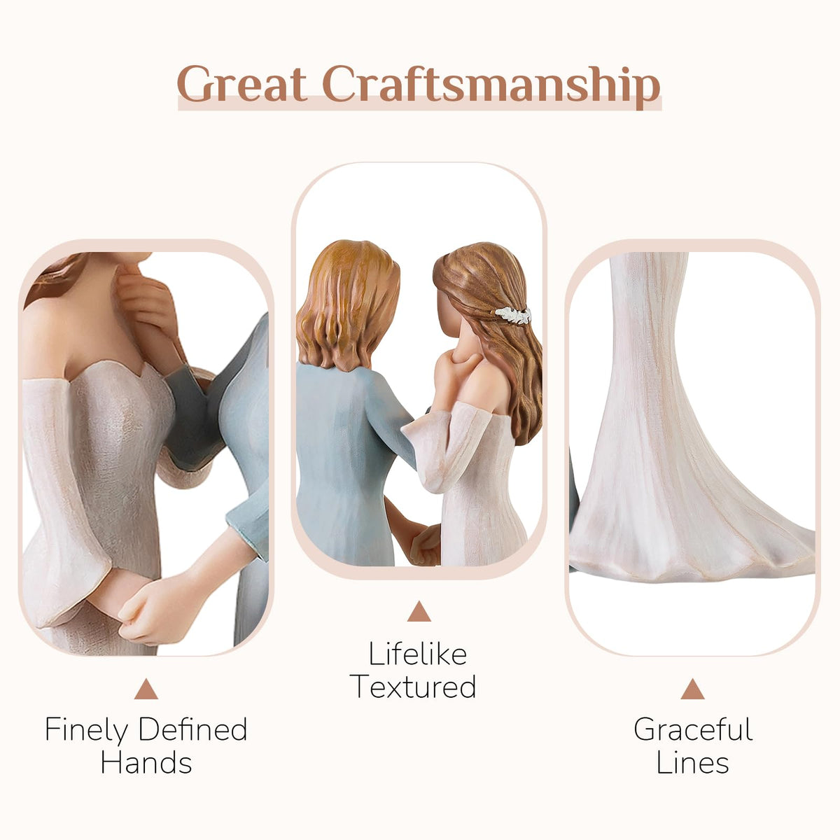 Storieme hand-painted resin sculpture, durable and heirloom-ready.