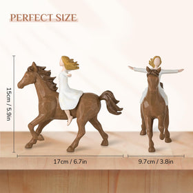 Storieme horse statue with hand-painted details highlighting hair and muscles.